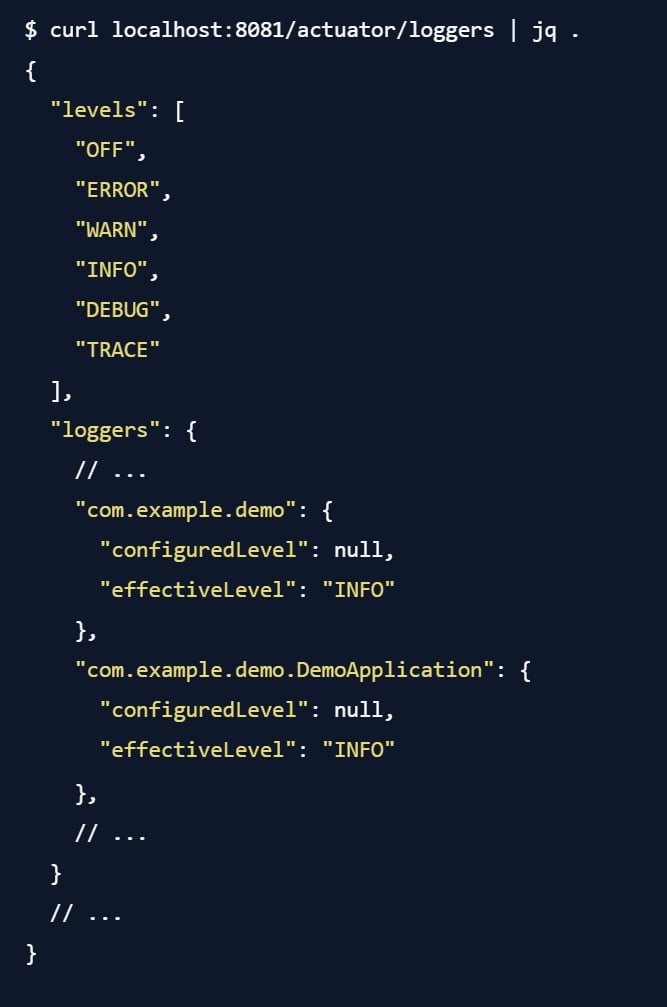 Changing Log Configuration