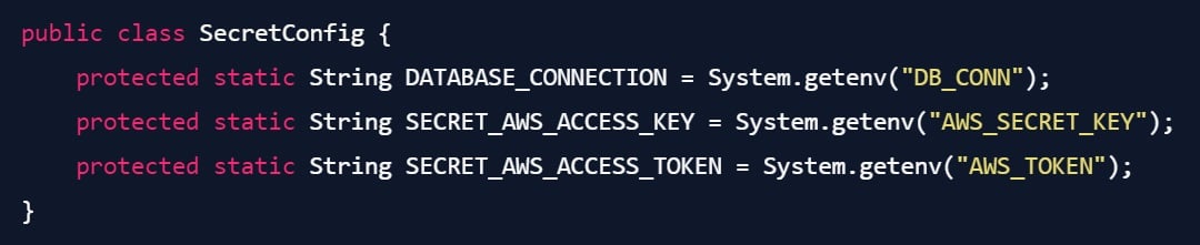 environmental variables to pull in configuration values